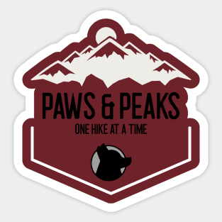 Paws & Peaks One Hike At A Time Dog Hiking Sticker